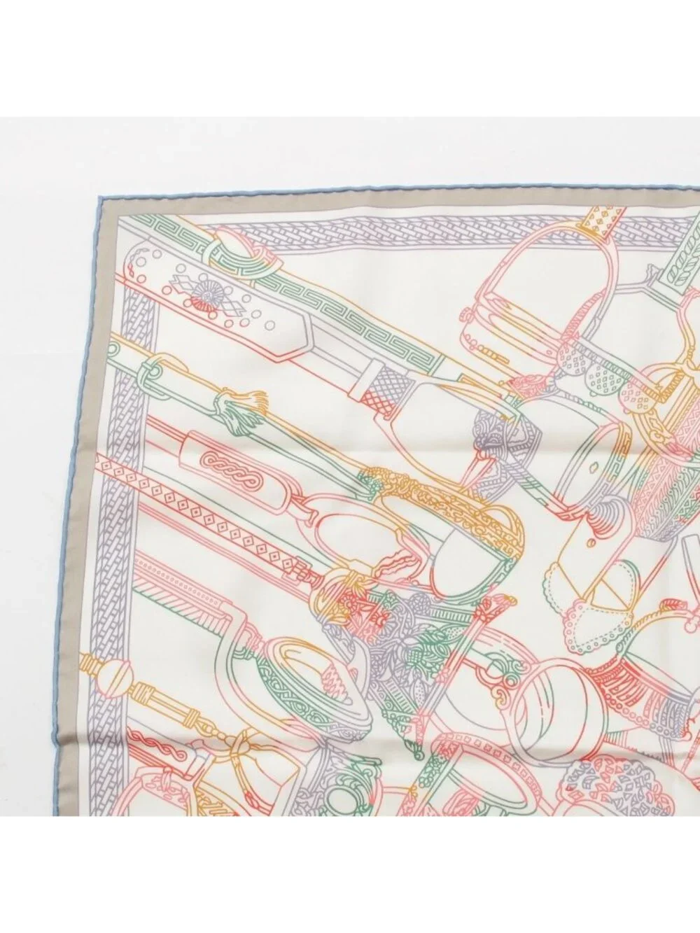 Hermes Carre Double Face 70 Silk Etrier's Performance Remix Scarf Multicolor